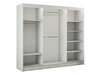 Schiebetürenschrank mit Spiegel und Lamellen 250 cm Loreto Weiß