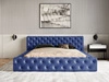Polsterbett mit Bettkasten und Lattenrost 180x200 Palini Dunkelblau