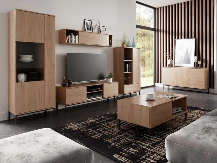 TV-Lowboard mit Türen 100 cm Soroko Hickory