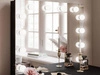 Schminktisch Glamour mit Schubladen, Spiegel und LED-Beleuchtung Brisa Schwarz Hochglanz
