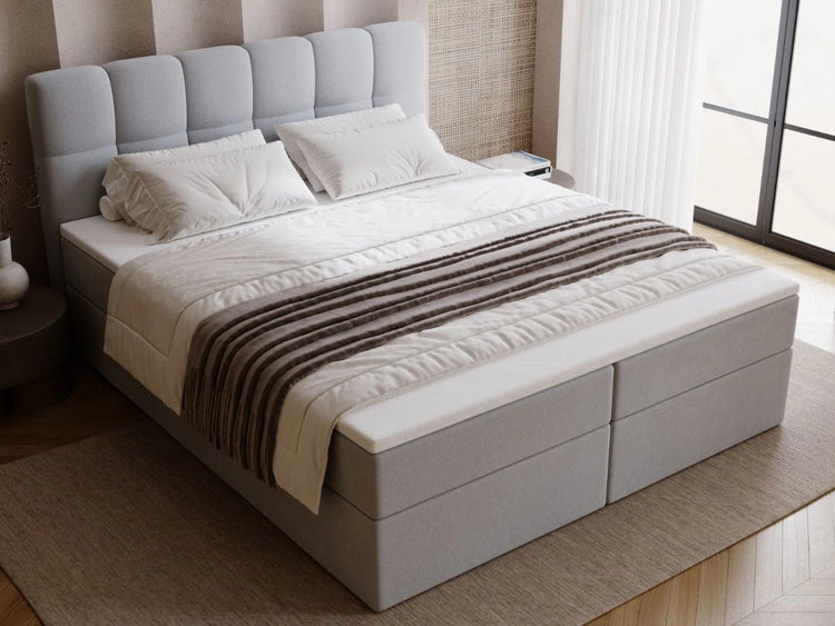 Boxspringbett mit Bettkasten 160x200 Maison Grau
