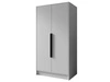 Kleiderschrank 100 cm Perugia Weiß mit schwarzen Griffen