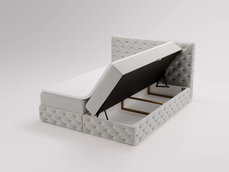 Boxspringbett mit Bettkasten 180x200 Canolo Hellgrau