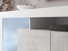 TV-Lowboard mit Türen und Aufsatz 150 cm Nodoo Weiß Hochglanz 