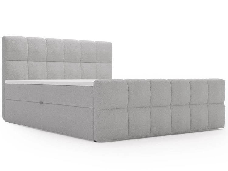 Boxspringbett mit Bettkasten 200x200 Bouclé-Stoff Alicante Grau