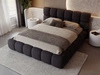 Polsterbett mit Bettkasten und Lattenrost 200x200 Modo aus Bouclé-Stoff Schwarz