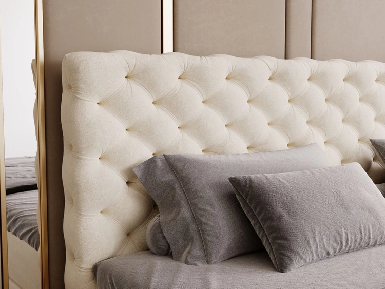 Boxspringbett mit Bettkasten 160x200 Bergamo Beige