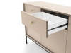 Kommode mit Türen sowie Schubladen mit Schwarz Metallbeinen 154 cm Amor Beige
