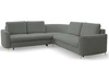 Ecksofa L-Form Rechts mit Schlaffunktion und Bettkasten Limon Grau