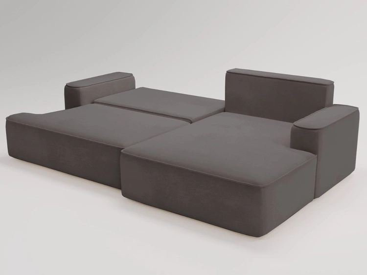 Ecksofa L-Form Rechts mit Schlaffunktion und Bettkasten California Dunkelgrau
