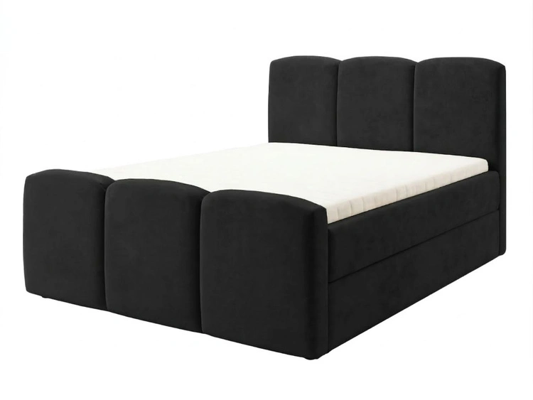 Boxspringbett mit Bettkasten 160x200 Campi Schwarz