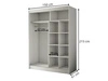 Schiebetürenschrank mit Lamellen 150 cm Loreto Schwarz