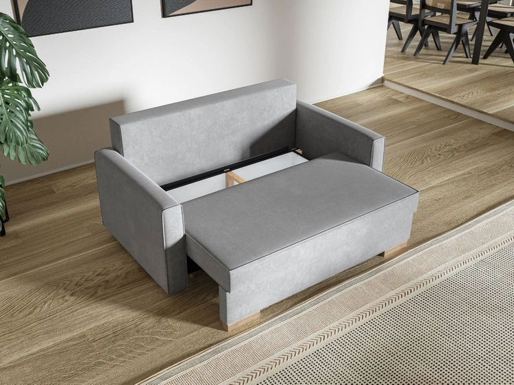 Schlafsofa mit Bettfunktion und Bettkasten Pori Creme