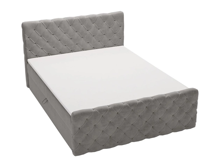 Boxspringbett mit Bettkasten 180x200 Lunaris Grau