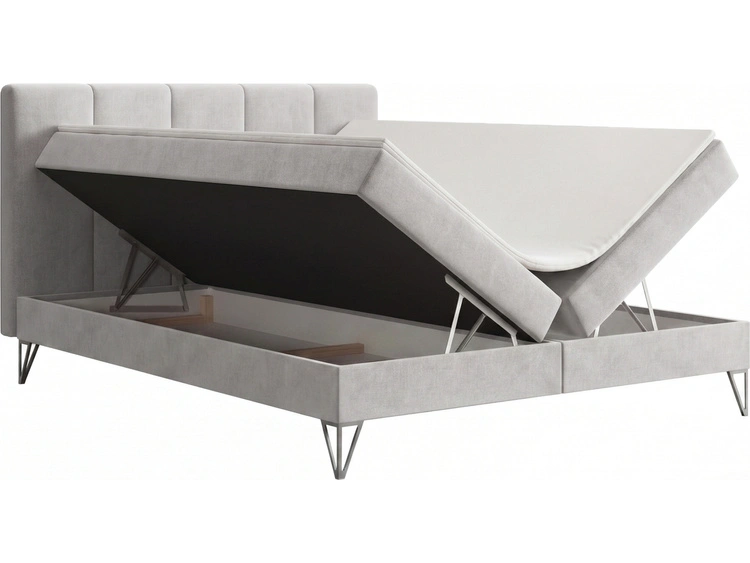 Boxspringbett mit Bettkasten 180x200 Vendi grau