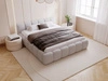 Polsterbett mit Bettkasten und Lattenrost 200x200 Cloud Low Bouclé-Stoff Grau