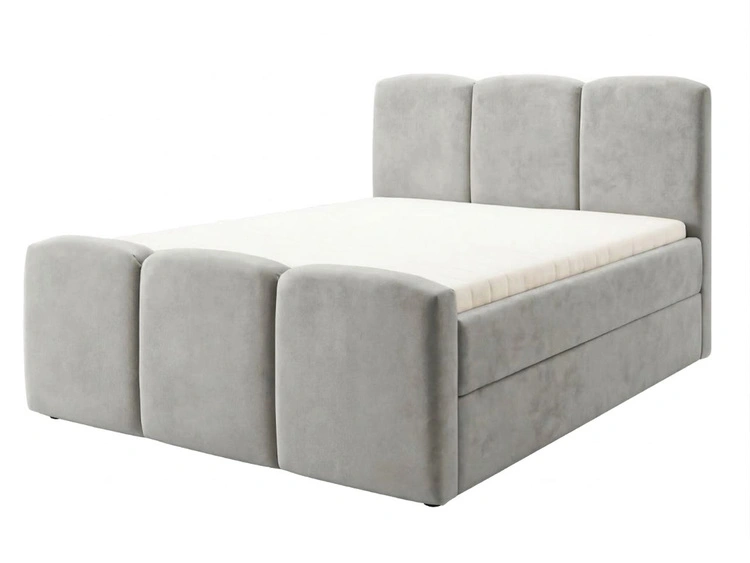 Boxspringbett mit Bettkasten 180x200 Campi Grau