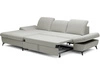 Ecksofa L-Form Links mit Schlaffunktion und Bettkasten Hannover Hellgrau