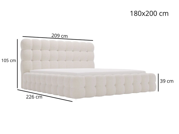 Polsterbett mit Bettkasten und Lattenrost 180x200 Twist Braun