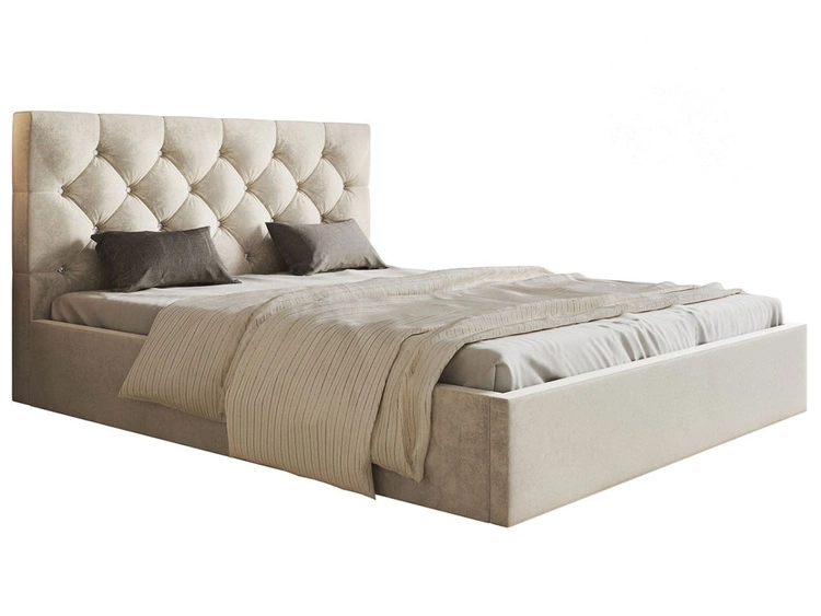 Polsterbett mit Bettkasten und Lattenrost 140x200 Selva Beige