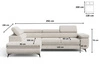 Ecksofa L-Form mit Schlaffunktion und Bettkasten Argon Rechts Grau