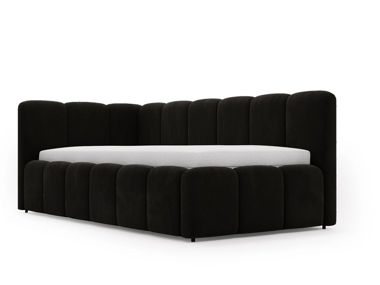 Jugendbett Einzelbett mit Bettkasten und Lattenrost 90x200 Cloud One Schwarz