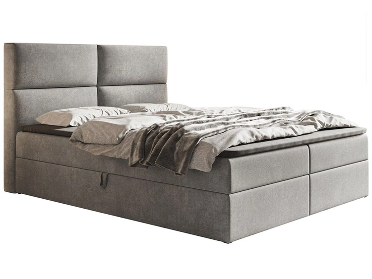 Boxspringbett mit Bettkasten 140x200 Hera Grau