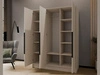 Kleiderschrank mit Spiegel 150 cm Lucca Kaschmir mit schwarzen Griffen