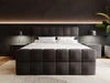 Boxspringbett mit Bettkasten 140x200 Bouclé-Stoff Alicante Schwarz