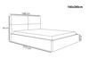 Polsterbett mit Bettkasten und Lattenrost 140x200 Marad Beige