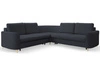 Ecksofa L-Form Rechts mit Schlaffunktion und Bettkasten Limon Dunkelblau