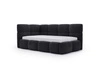 Gepolstertes Jugend-Einzelbett mit Bettkasten und Bettrost aus Holz 90x200 Modo One Rechts Schwarz