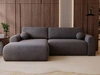 Ecksofa L-Form mit Schlaffunktion und Bettkasten Savana Links Grau