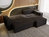 Ecksofa L-Form mit Schlaffunktion und Bettkasten Prato XL Schwarz 