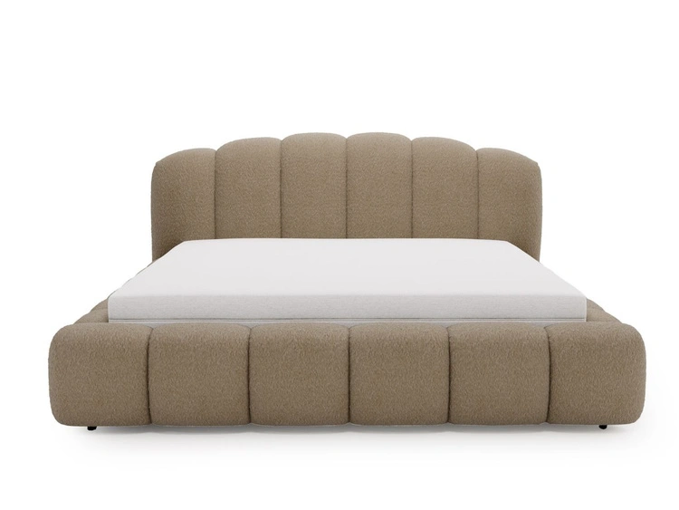 Polsterbett mit Stauraum und Lattenrost 200x200 Cloud Soft Braun