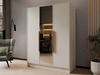 Kleiderschrank mit Spiegel 150 cm Lucca Kaschmir mit goldenen Griffen