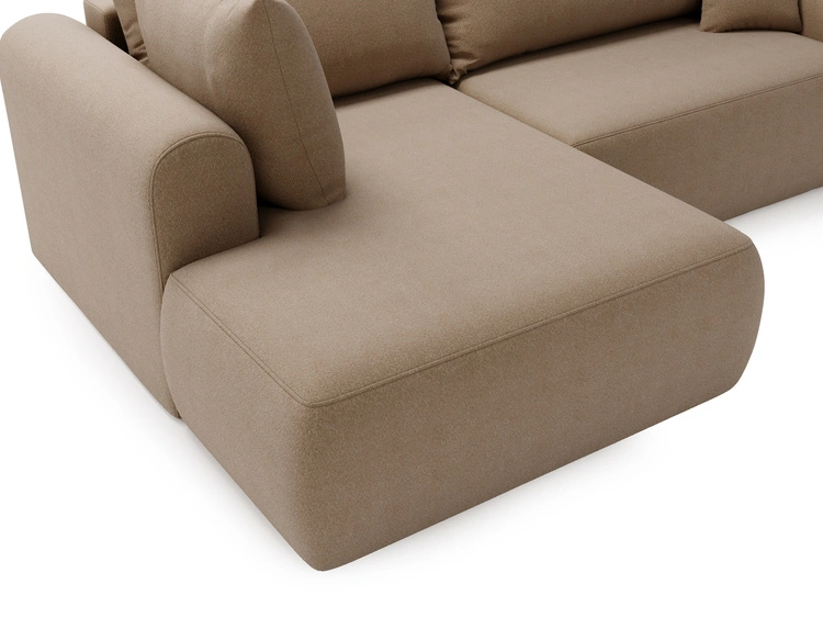 Ecksofa L-Form mit Schlaffunktion und Bettkasten Savana Bis Braun