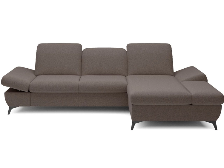 Ecksofa L-Form Rechts mit Schlaffunktion und Bettkasten Hannover Dunkelbraun