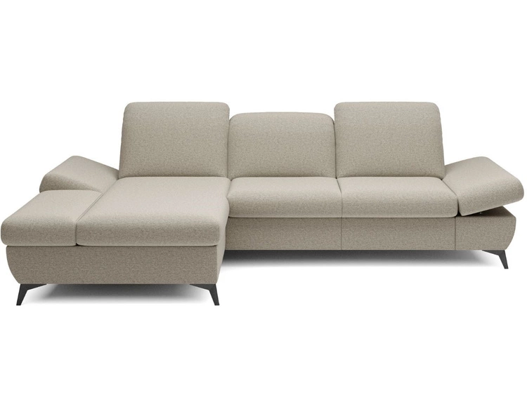Ecksofa L-Form Links mit Schlaffunktion und Bettkasten Hannover Hellbraun