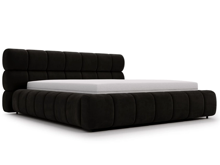 Polsterbett mit Bettkasten und Lattenrost 120x200 Mellow Schwarz