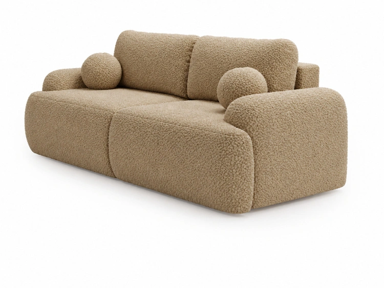 Sofa mit Schlaffunktion und Bettkasten Aurio Hellbraun