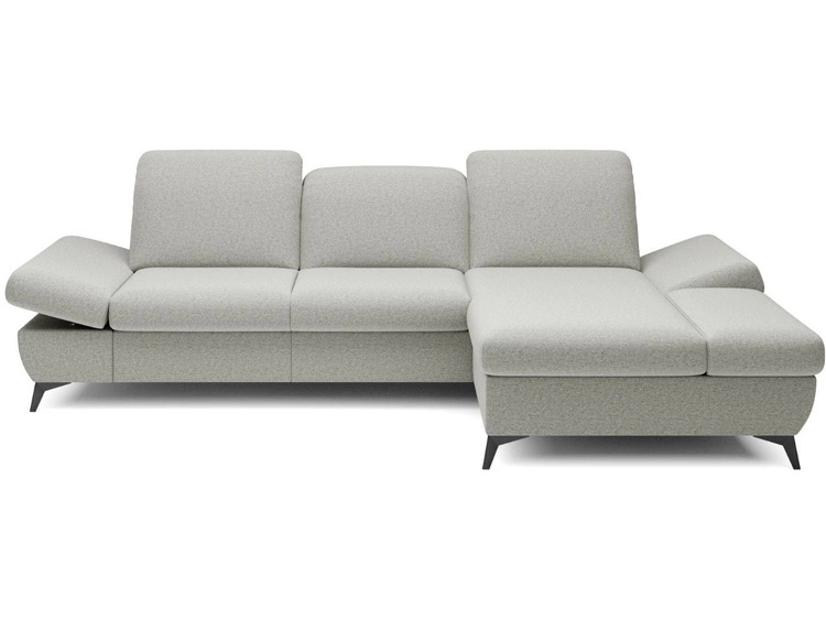 Ecksofa L-Form Rechts mit Schlaffunktion und Bettkasten Hannover Hellgrau