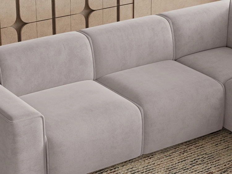 Ecksofa L-Form Rechts Eluno Grau