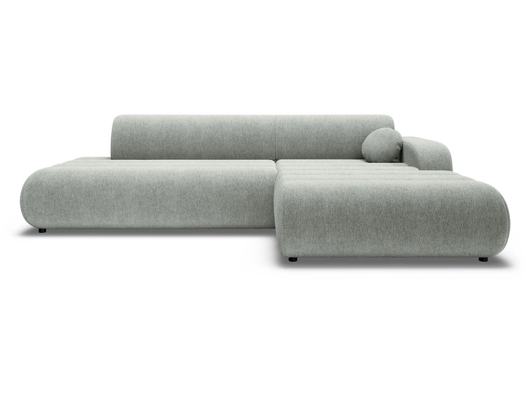Ecksofa L-Form mit Schlaffunktion und Bettkasten Lisso Rechts Hellgrün