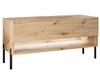 TV-Schrank 90 cm mit LED-Beleuchtung und schwarzen Beinen Aurelie Artisan Eiche