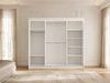 Schiebetürenschrank 250 cm mit LED-Beleuchtung Diano Weiß