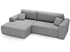 Ecksofa mit Schlaffunktion und Bettkasten Belvio links Hellgrau