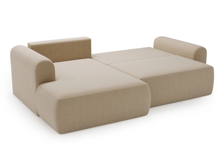 Ecksofa L-Form mit Schlaffunktion und Bettkasten Savana Bis Beige