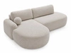 Ecksofa L-Form Links mit Schlaffunktion und Bettkasten Aurio O Creme